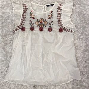 Summer blouse!! Short sleeves with cute ruffles!!